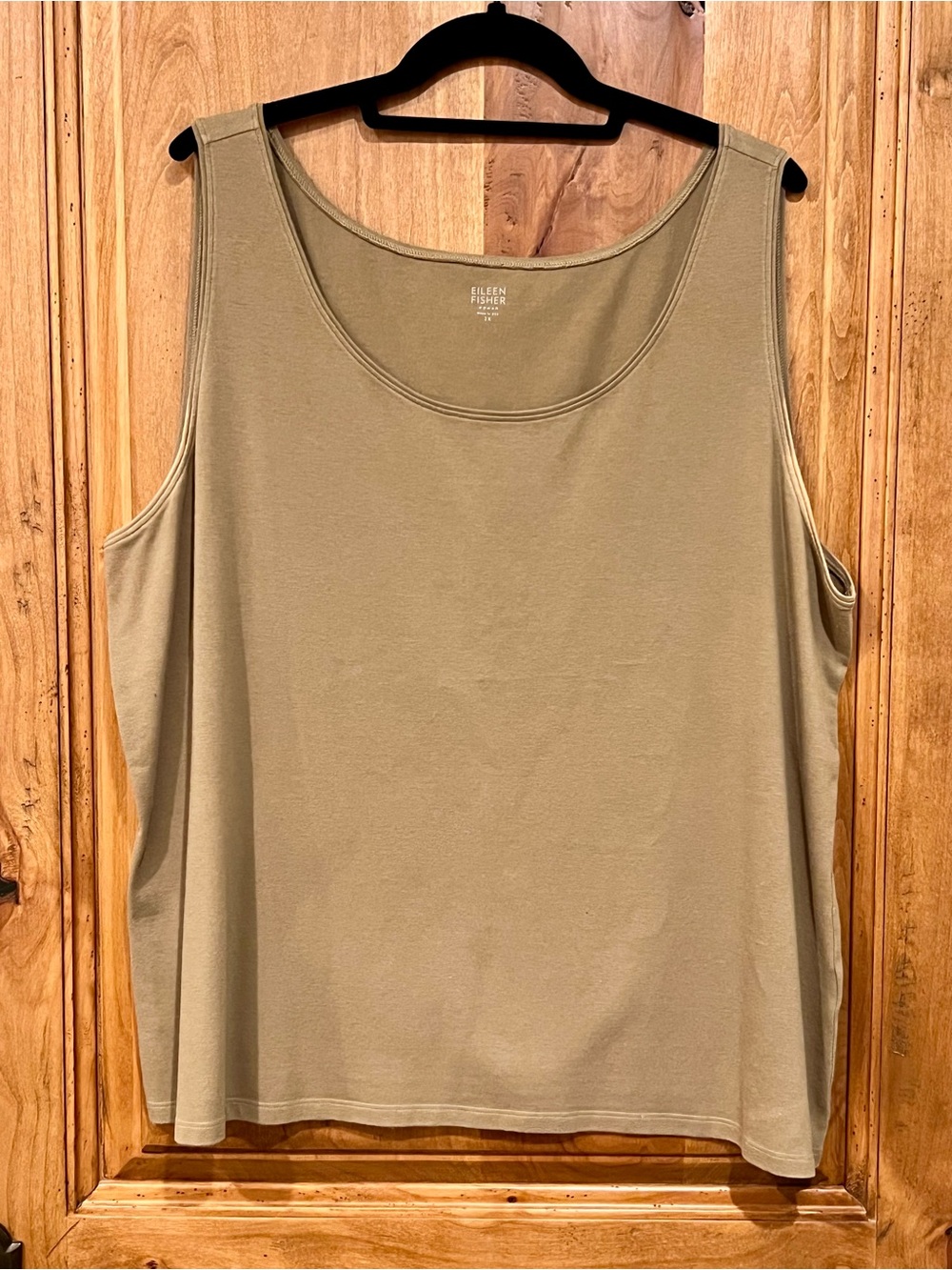 Eileen Fisher Olive-Gray Scoop Neck Tank